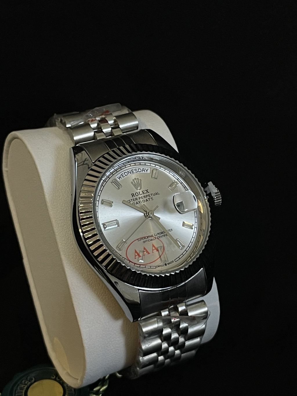 Rolex date date blanche