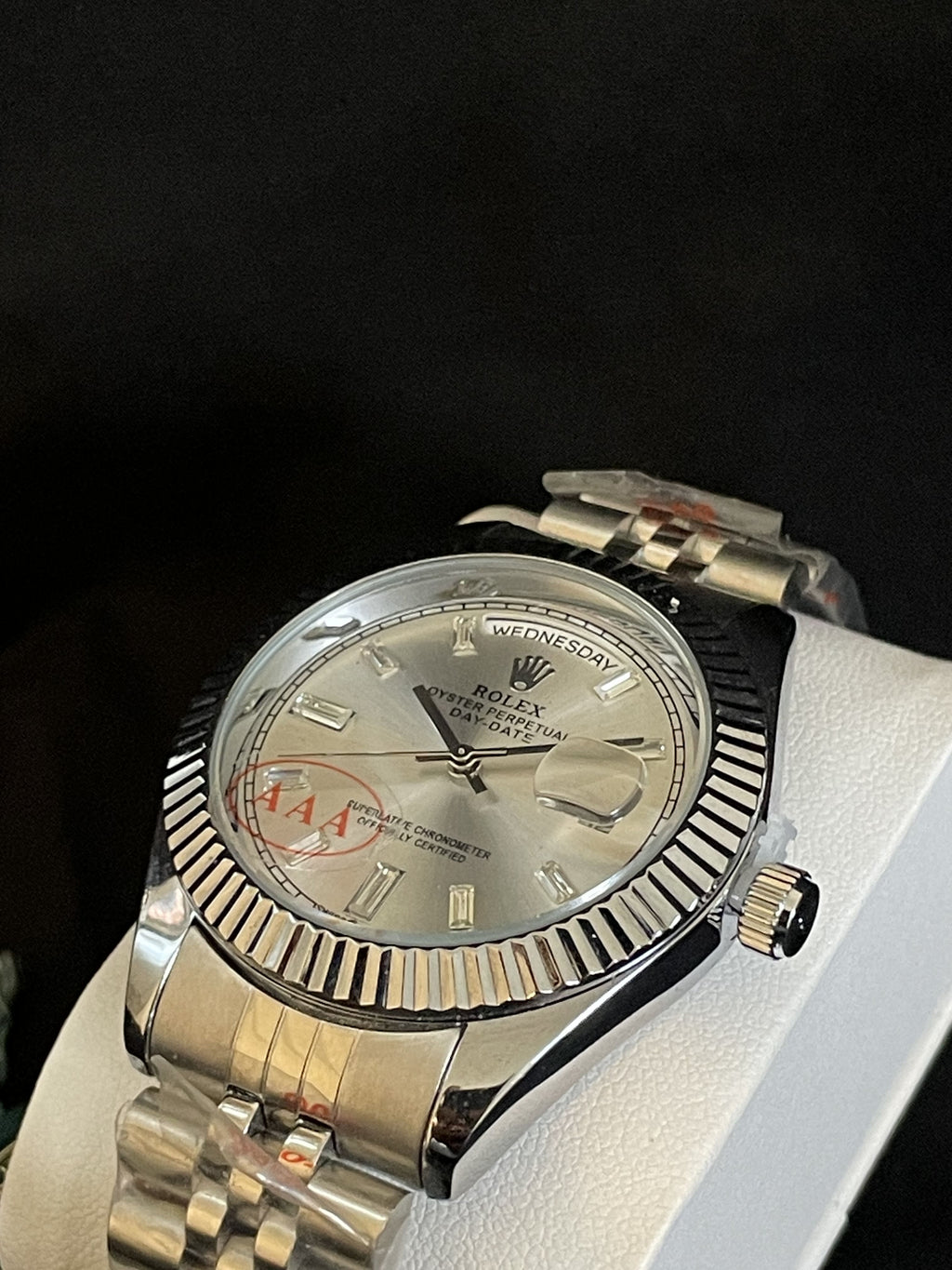 Rolex date date blanche